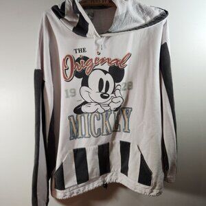 Vtg 90's Mickey and me Disney pullover hoodie with striped sleeves gem